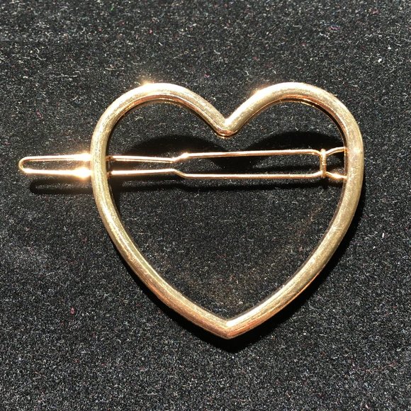*3/$25* Gold Heart Hair Clip / Barrette - Picture 2 of 5